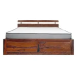 Naple Finish Queen Size Wooden Storage Bed with Modern Minimal Design - Image 6