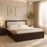 Fspen Contemporary Queen Size Storage Bed with Premium Cushion Headboard