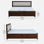 Gslo Premium Bed with Spacious Storage and Elegant Walnut Finish - Image 5