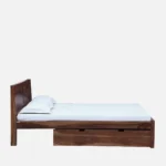 Iavana Premium Hydraulic Bed with Spacious Box Storage in Dark Walnut Finish - Image 4