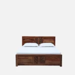 Iavana Premium Hydraulic Bed with Spacious Box Storage in Dark Walnut Finish - Image 5