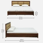 Beltrix Modern Wooden Bed with Spacious Storage Area - Image 7