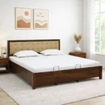 Orvesta Modern Storage Bed with Soft Headboard Finish