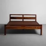 Frvessio Natural Sheesham Finish Wooden Bed for Modern Luxury Interiors - Image 4