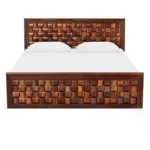 Privanta Premium Natural Wood Bedroom Bed with Elegant Minimal Finish - Image 3