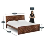 Privanta Premium Natural Wood Bedroom Bed with Elegant Minimal Finish - Image 6