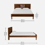 Rlsovia Natural Finish Solid Wood Bed with Sophisticated Modern Look - Image 5
