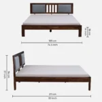Uovanta Elegant Natural Texture Wooden Queen Bed for Stylish Bedrooms - Image 2