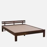 Yorvella Contemporary Natural Oak Wood Bed with Elegant Headboard Design - Image 4