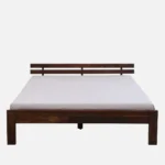 Yorvella Contemporary Natural Oak Wood Bed with Elegant Headboard Design - Image 5