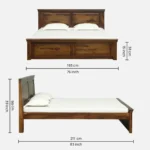 Liorentia Natural Sheesham Wood Bed with Modern Premium Finish - Image 8