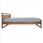 Eephora Solid Sheesham Wood Queen Size Bed with Natural Walnut Finish - Image 4