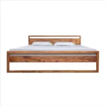 Eephora Solid Sheesham Wood Queen Size Bed with Natural Walnut Finish - Image 6