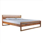 Eephora Solid Sheesham Wood Queen Size Bed with Natural Walnut Finish - Image 7