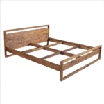Eephora Solid Sheesham Wood Queen Size Bed with Natural Walnut Finish - Image 8