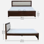 Creviano Elegant Solid Wood Bedroom Bed with Natural Finish - Image 9