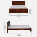 Yrvon Queen Size Bed Without Storage in Smoked Walnut Finish by Elmarq - Image 6