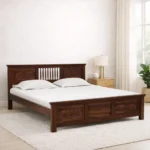 Selesto King Size Bed Without Storage in Ivory Oak Finish by Norwood