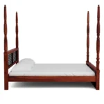 Haveli Four Poster Bed Without Storage in Classic Teak Finish by Woodmahal - Image 5