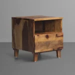 Rlvara Wooden Night Stand with Open Shelf Storage - Image 3