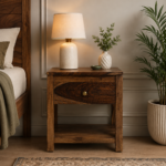 Wexora Premium Wooden Night Stand with Storage Drawer
