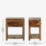 Wexora Premium Wooden Night Stand with Storage Drawer - Image 3