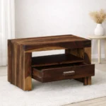 Kustic Haven Wooden Bedside Table for Modern Bedrooms