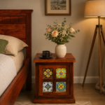 BakAura Minimal Solid Wood Side Table for Bedroom