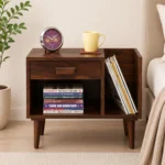 TasaCraft Rustic Solid Wood Side Table for Bedroom