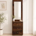 Nilan Solid Wood Dressing Table with Cabinet Storage