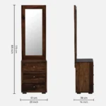 Nilan Solid Wood Dressing Table with Cabinet Storage - Image 6
