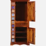 Terona Sheesham Wood 2 Door Wardrobe with Handcrafted Tile Design - Image 4