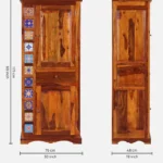 Terona Sheesham Wood 2 Door Wardrobe with Handcrafted Tile Design - Image 5
