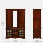 Cyoto Solid Wood Wardrobe with Artistic Tile Detailing - Image 2