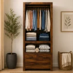 Suscany Solid Wood Wardrobe with Handcrafted Patterns