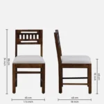 Felix Solid Wood Sheesham Chair in Provincial Teak Finish (SET OF 2) - Image 4