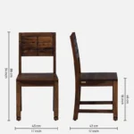 Ualencia Sheesham Wood Dining Chair with Cushion Seat Set Of 2 - Image 5