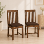 Corvyn Sheesham Wood Chair in Teak Finish (set of 2)