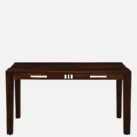 Kilgiri Premium Teak Wood 4 Seater Rectangular Dining Table in Walnut Finish - Image 4