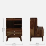 RoyalTimber Natural Finish Bedside Table - Image 5