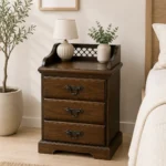 MapleGlow Contemporary Wooden Bedside Unit
