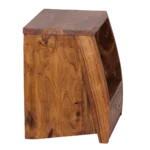 Vyoto Natural Wood Bedside Table with Drawer - Image 2