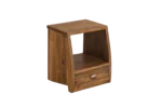 Vyoto Natural Wood Bedside Table with Drawer - Image 4