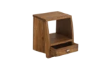 Vyoto Natural Wood Bedside Table with Drawer - Image 5