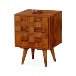 Kslo Natural Finish Solid Sheesham Bedside Table - Image 4