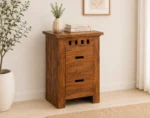 Srbania Natural Finish Side Drawer Table
