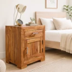 Cden Natural Finish Wooden Bedroom Table