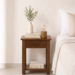 Rustic Nature Inspired Nightstand with Drawer Storage