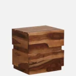 Pelix Natural Finish Solid Wood Bedside Cabinet - Image 3