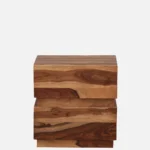 Pelix Natural Finish Solid Wood Bedside Cabinet - Image 8